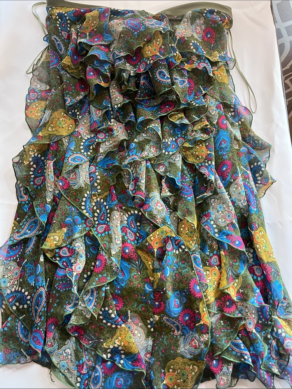 princess vera wang Olive Green Dress with Gold Label
